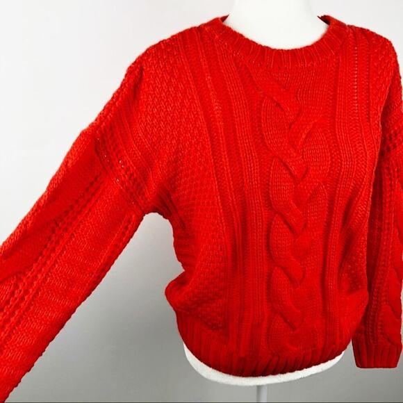 NWT One A Chenille Cable Knit  Crew Neck Sweater Sz Small P - Picture 4 of 16